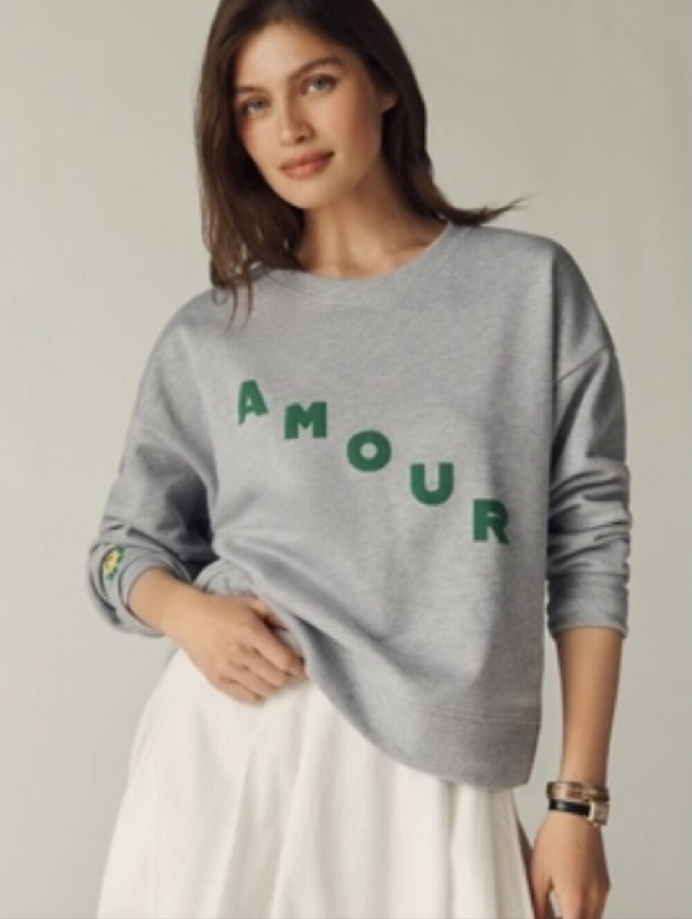 Maeve ($108) Cotton Amour Sweatshirt Anthropologie NWT